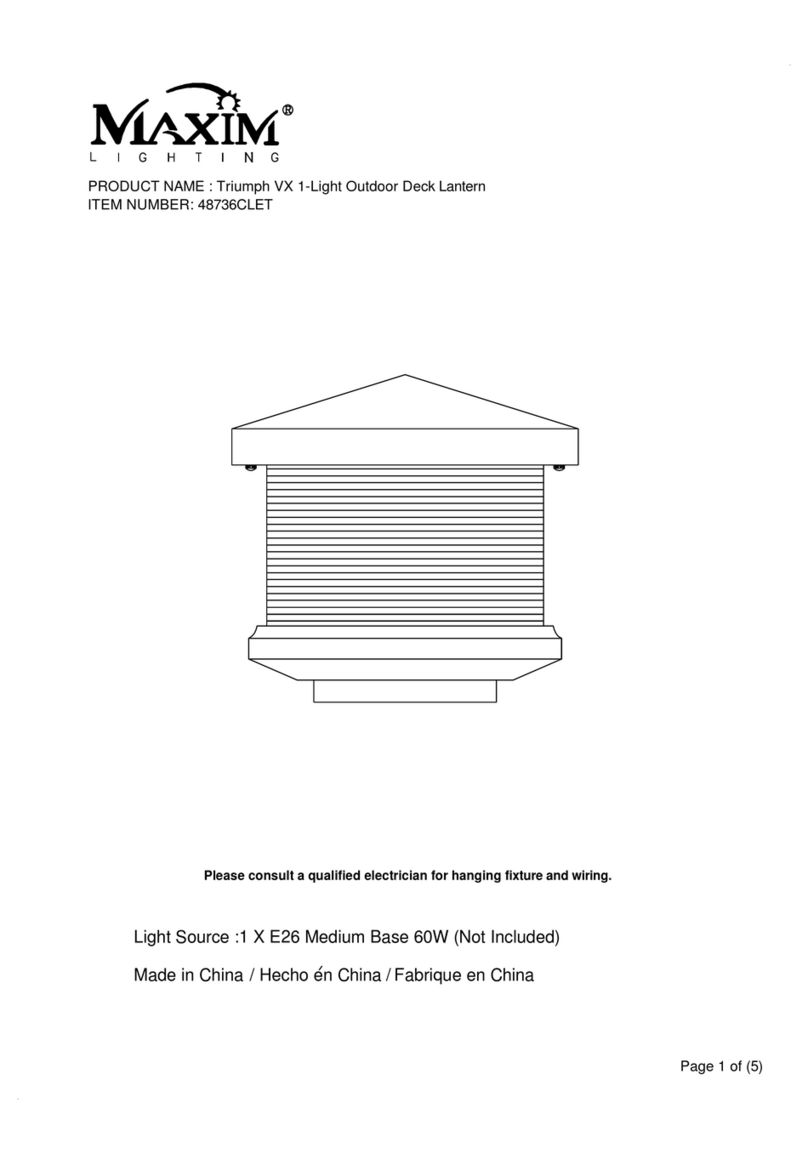 Maxim Lighting Triumph VX 48736CLET quick start guide
