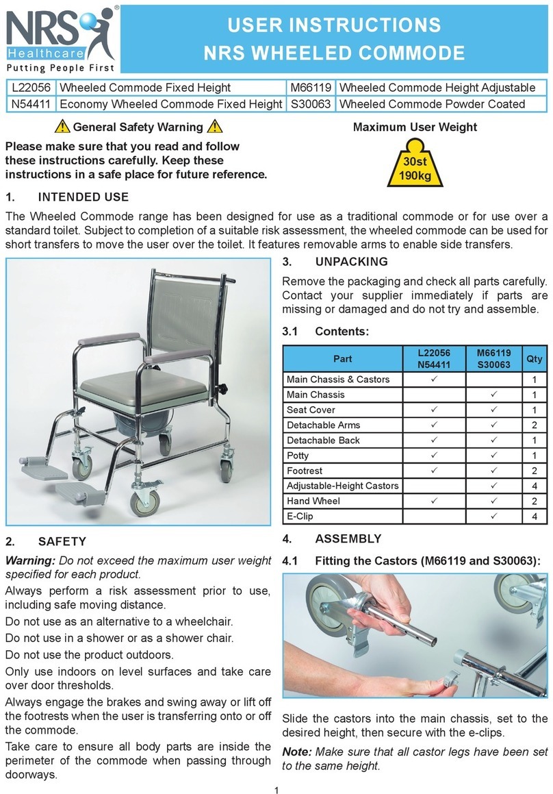 NRS Healthcare WHEELED COMMODE Series User instructions