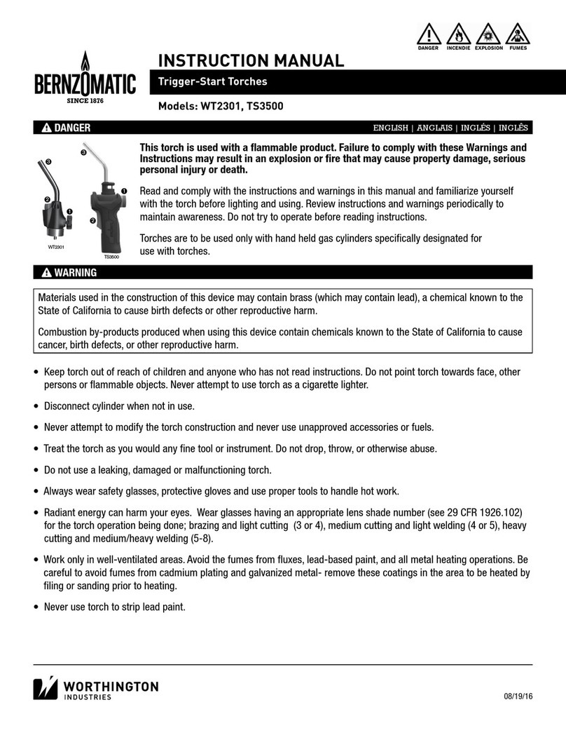 Bernzomatic WT2301 User manual