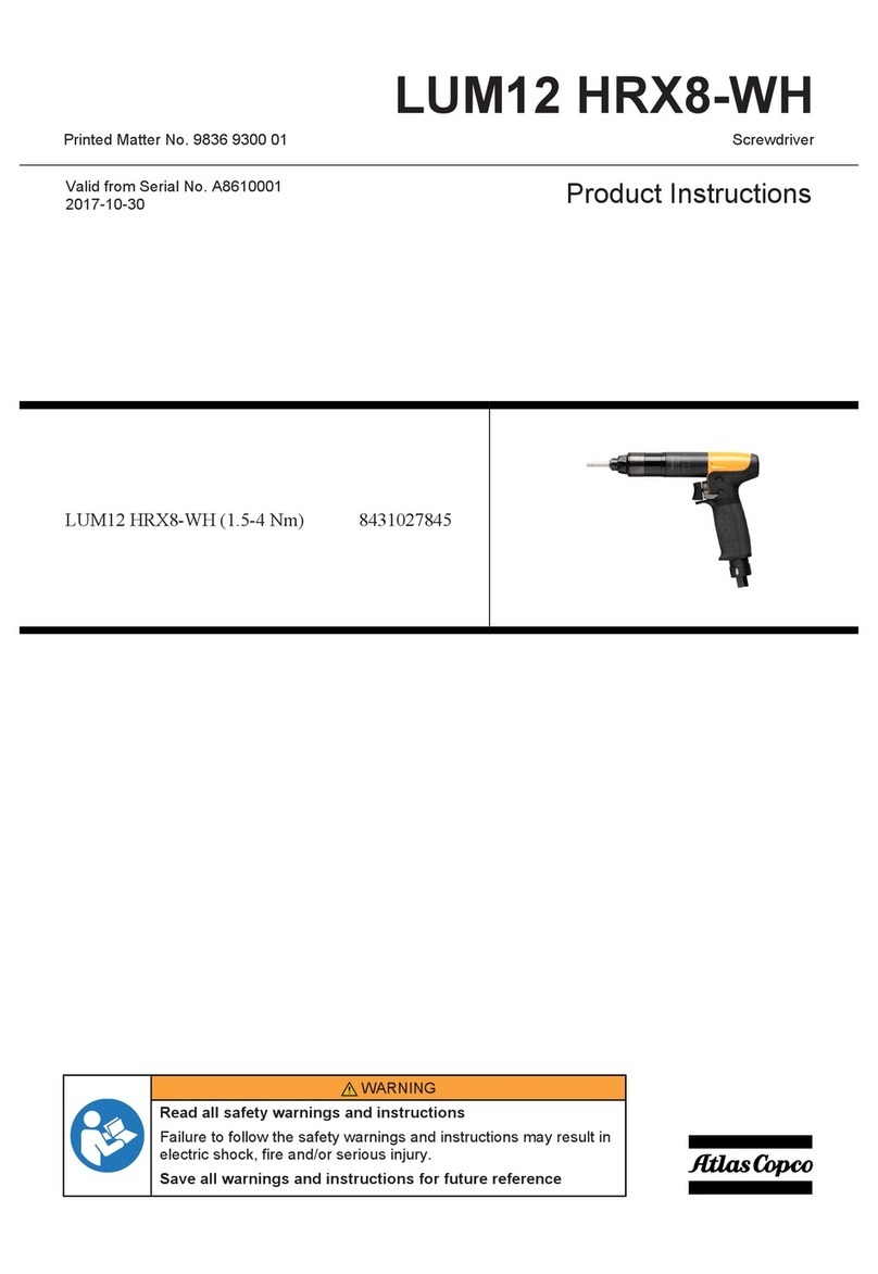 Atlas Copco LUM12 HRX8-WH Instruction sheet Atlas Copco LUM12 HRX8-WH Instruction sheet