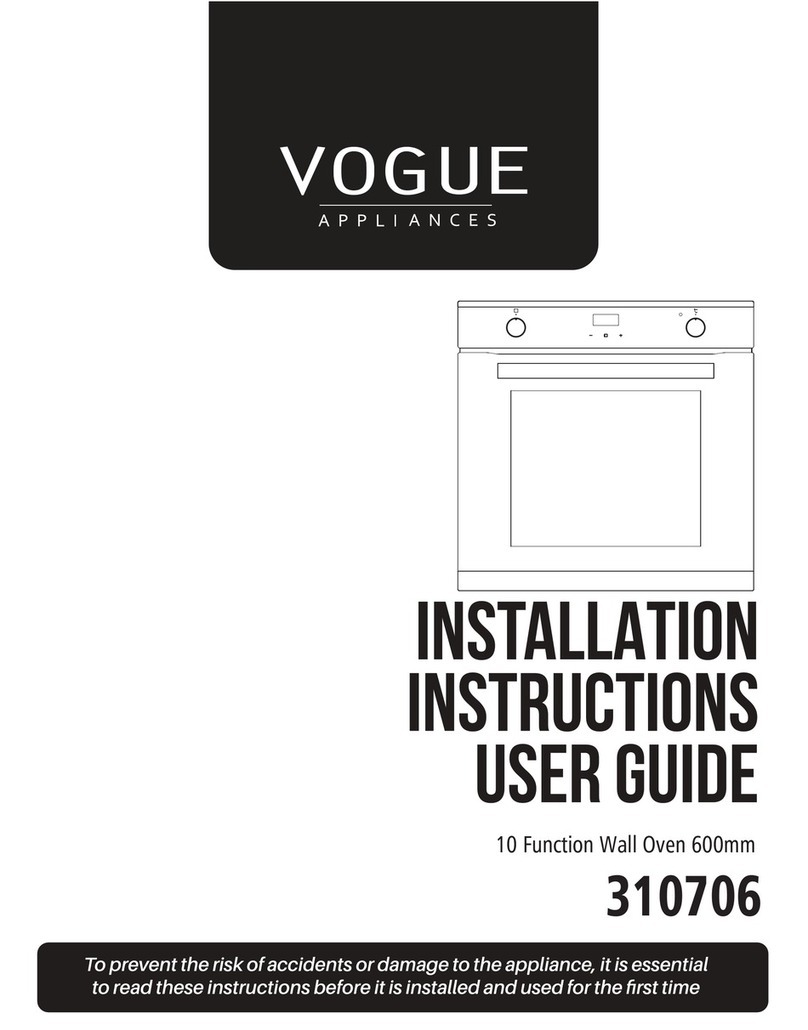 VOGUE APPLIANCES 310706 Installation instructions & user guide