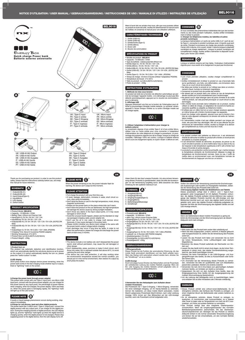 NX BEL9016 user manual