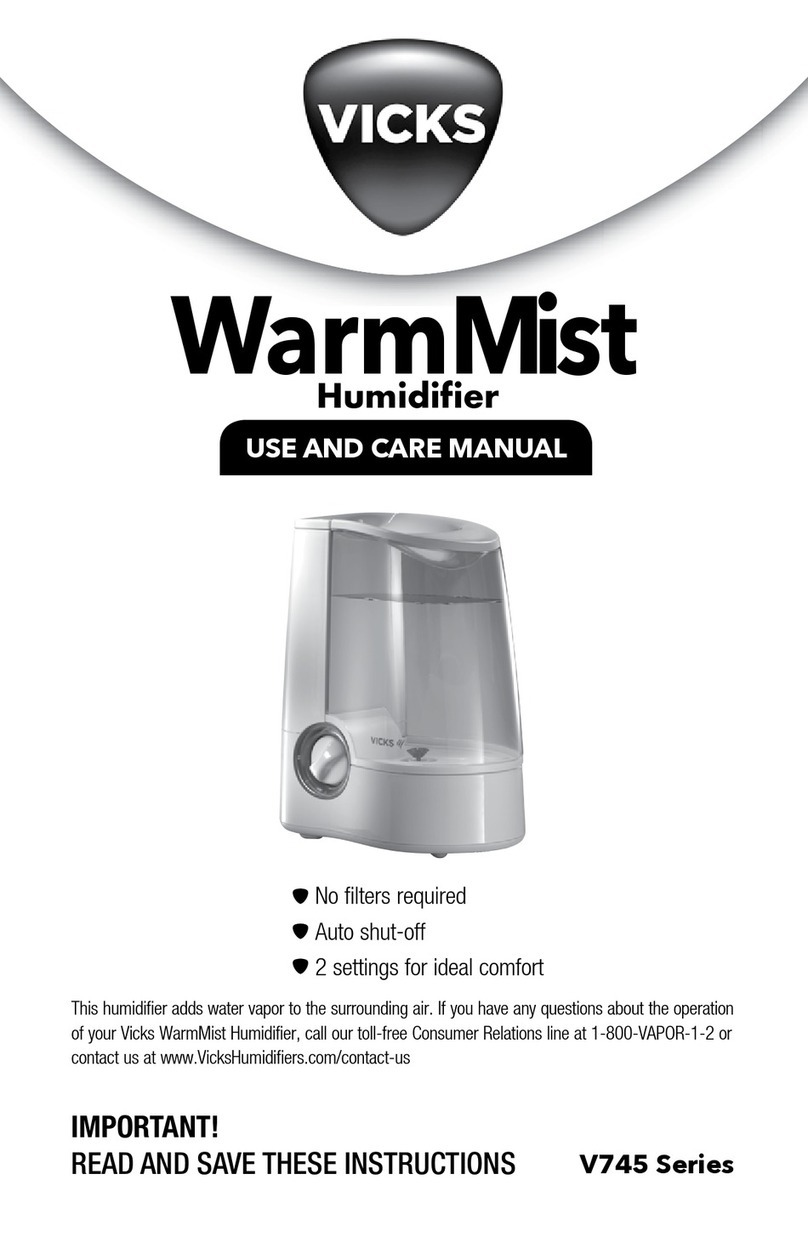 Vicks WarmMist V745 Series use and care manual