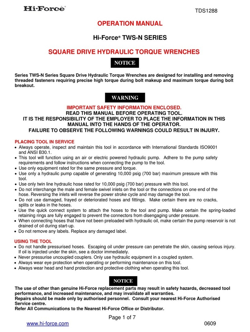 Hi-Force TWS-N Series Operation manual