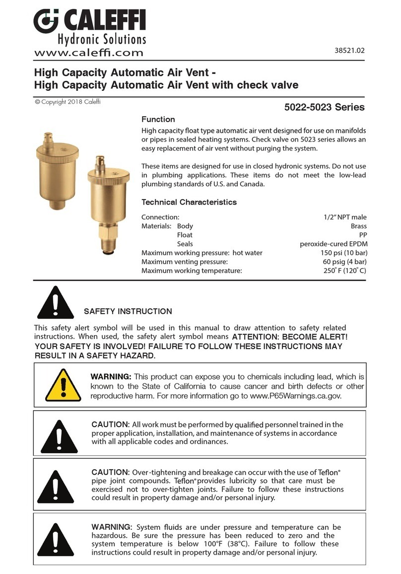 CALEFFI 5022 Series User manual