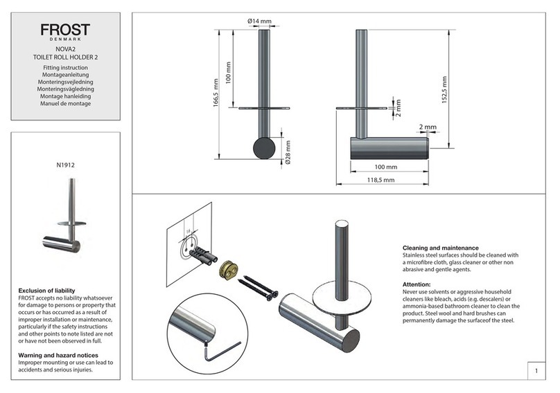 FROST NOVA2 TOILET ROLL HOLDER 2 N1912 Install guide FROST NOVA2 TOILET ROLL HOLDER 2 N1912 Install guide
