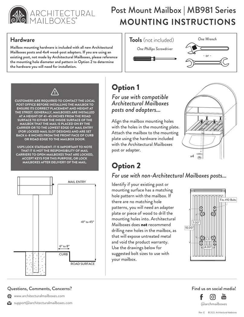 Architectural Mailboxes MB981 Series Mounting instructions