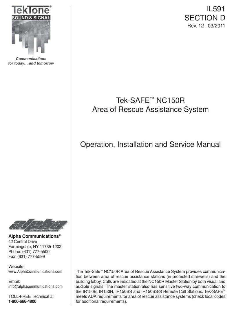 TekTone Tek-SAFE NC150R Manual