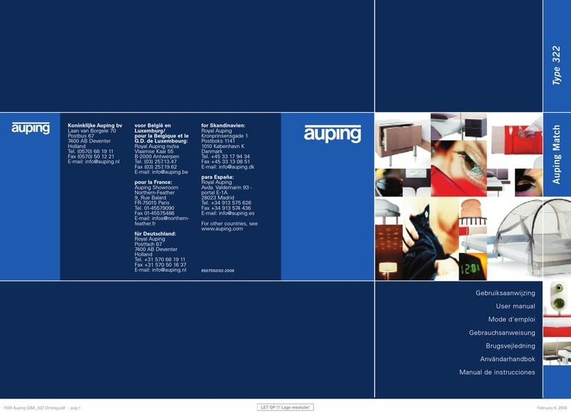 Auping 322 User manual
