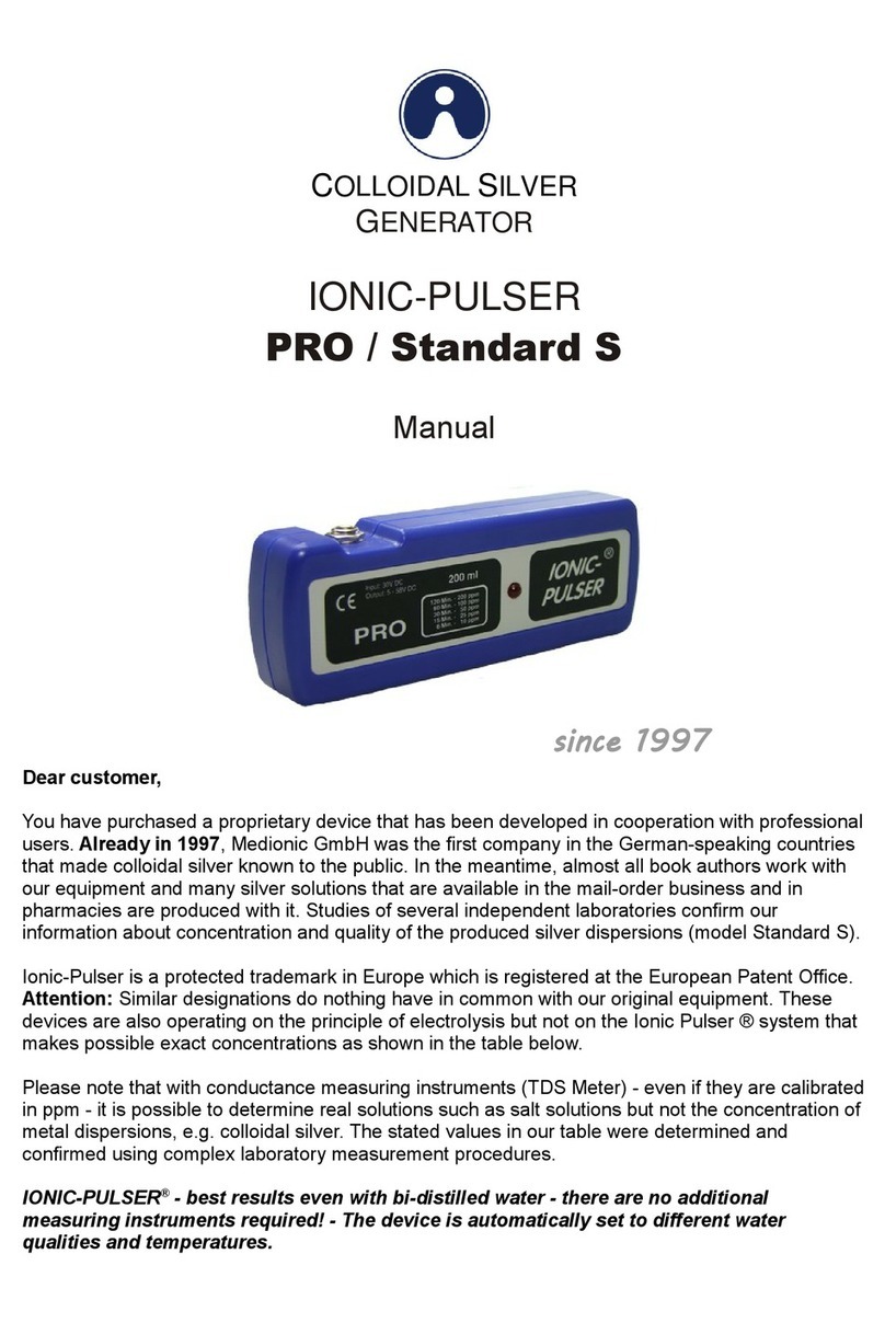 Medionic IONIC-PULSER PRO manual