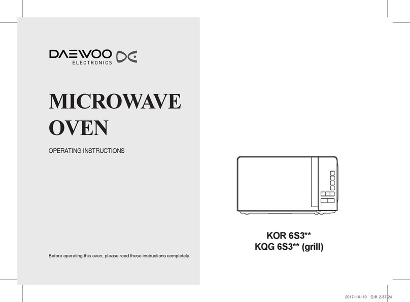 DAEWOO ELECTRONICS KOR 6S3 Series operating instructions