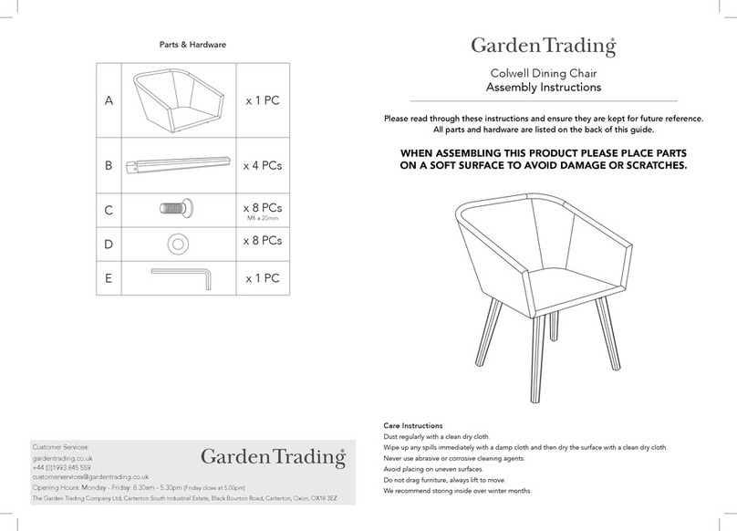 Garden Trading Colwell Dining Chair User manual Garden Trading Colwell Dining Chair User manual
