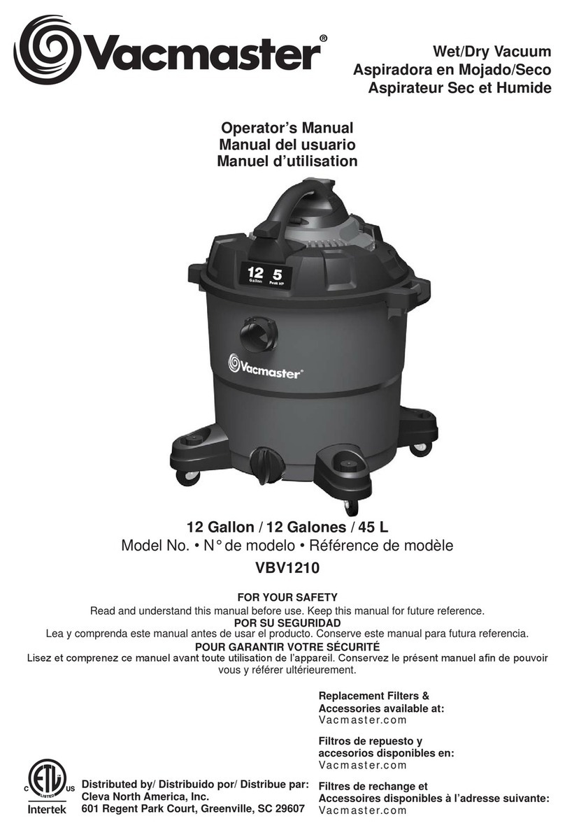 Vacmaster VBV1210 Operator's manual