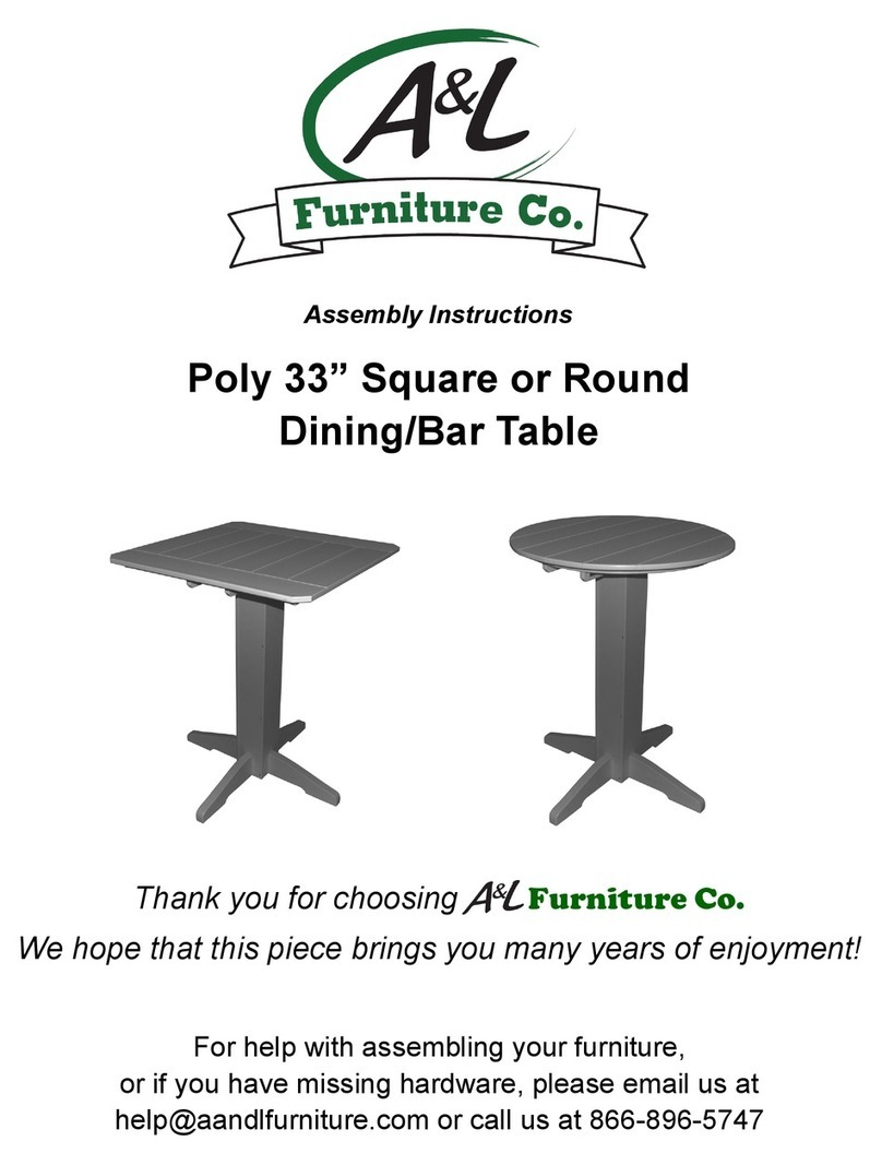 A&L Furniture Poly 33 Square Dining Table Assembly instructions A&L Furniture Poly 33 Square Dining Table Assembly instructions