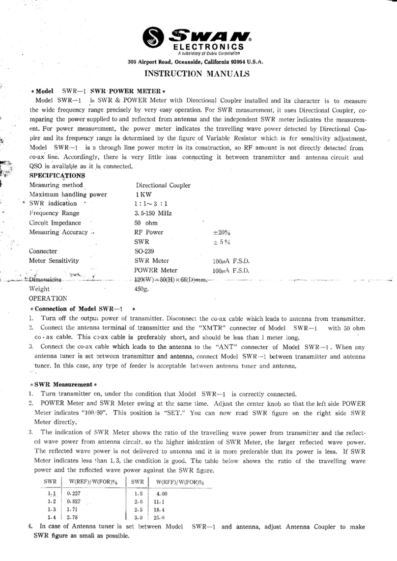 Swan Electronics SWR-1 Manual