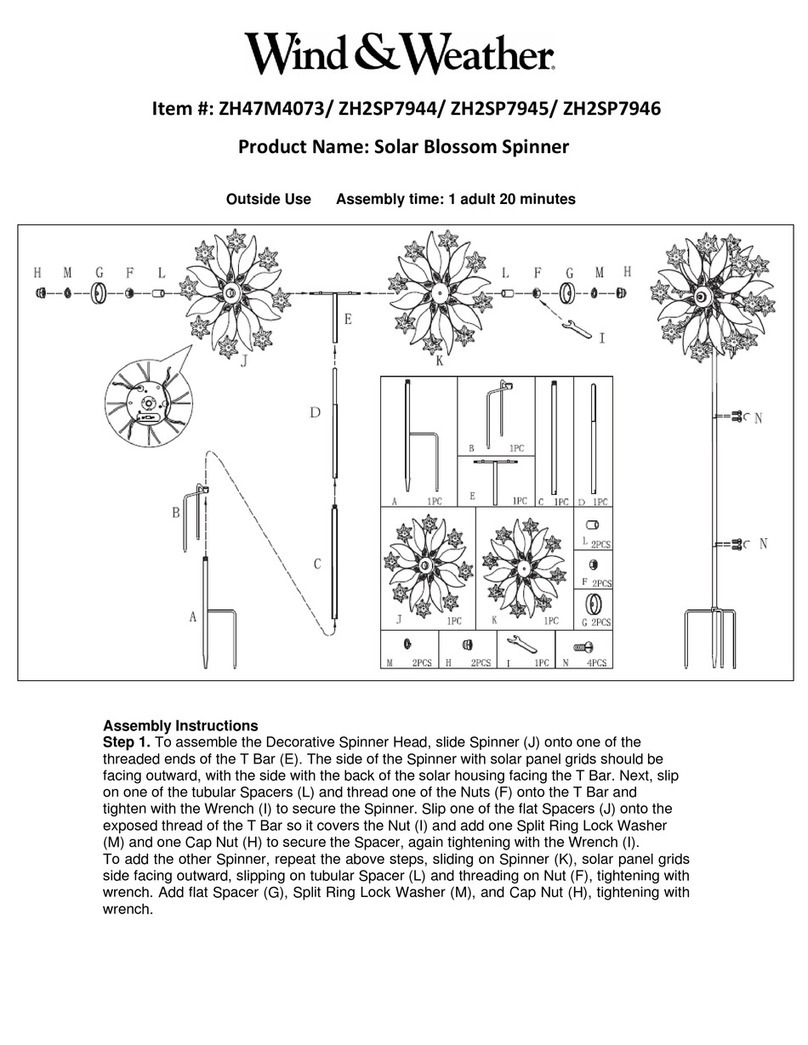 Evergreen Wind & Weather Solar Blossom Spinner Assembly instructions