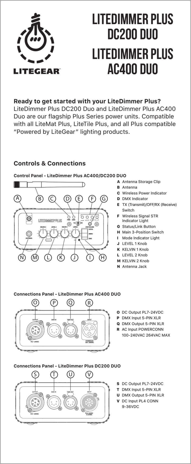LiteGear LiteDimmer Plus DC200 Duo manual