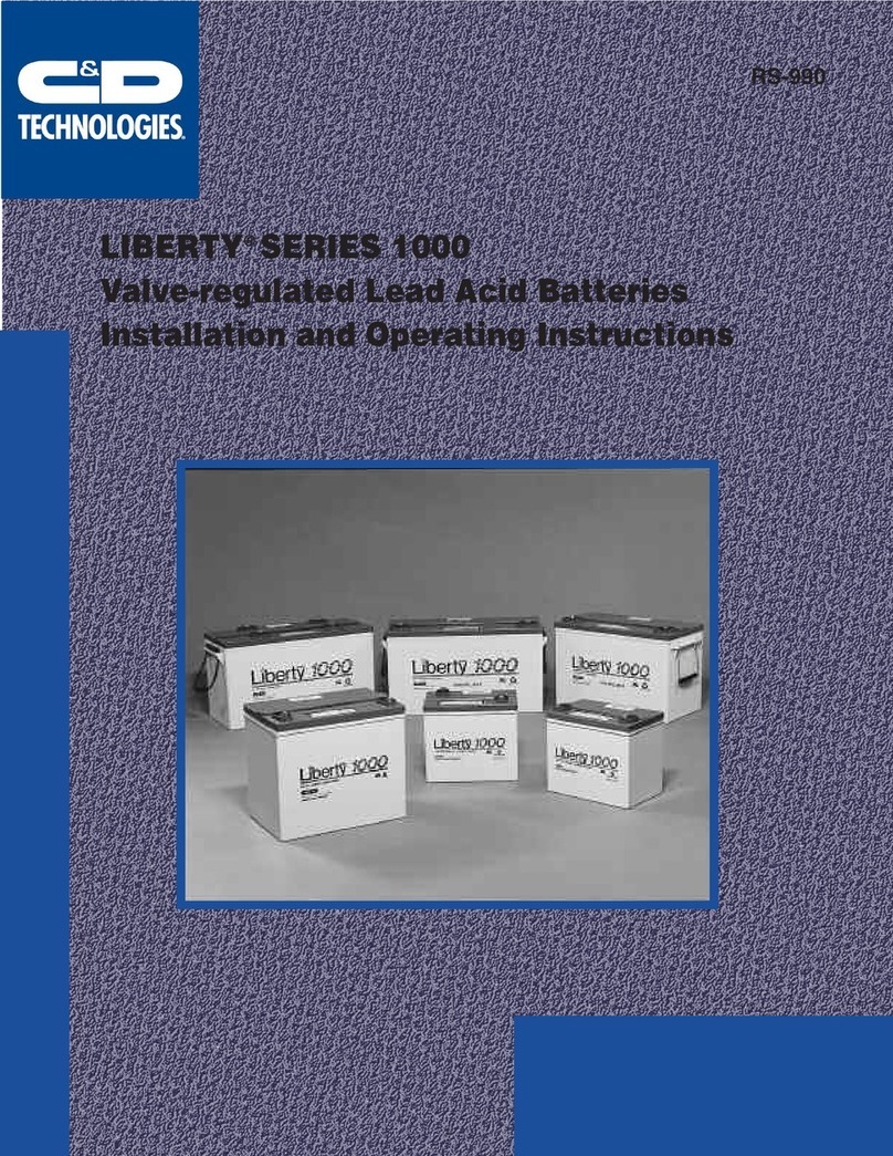 C&D Technologies LIBERTY 1000 Series Installation and operating instructions