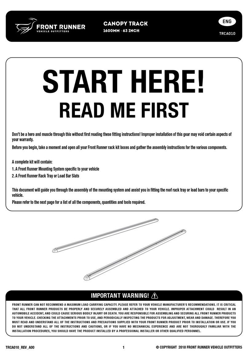 Front Runner TRCA010 Operation manual Front Runner TRCA010 Operation manual
