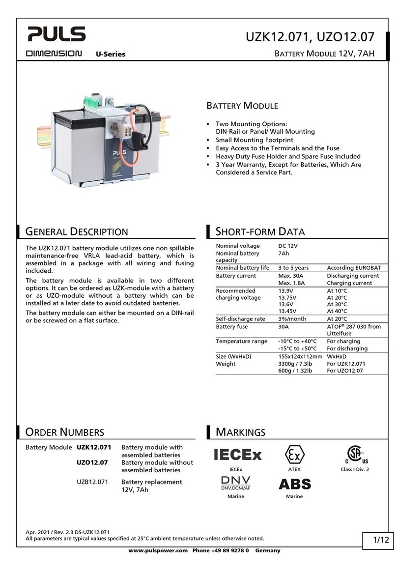 Puls DIMENSION U Series User manual