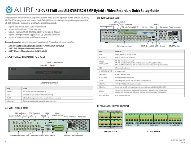Observint ALIBI ALI-QVR5116H Quick setup guide