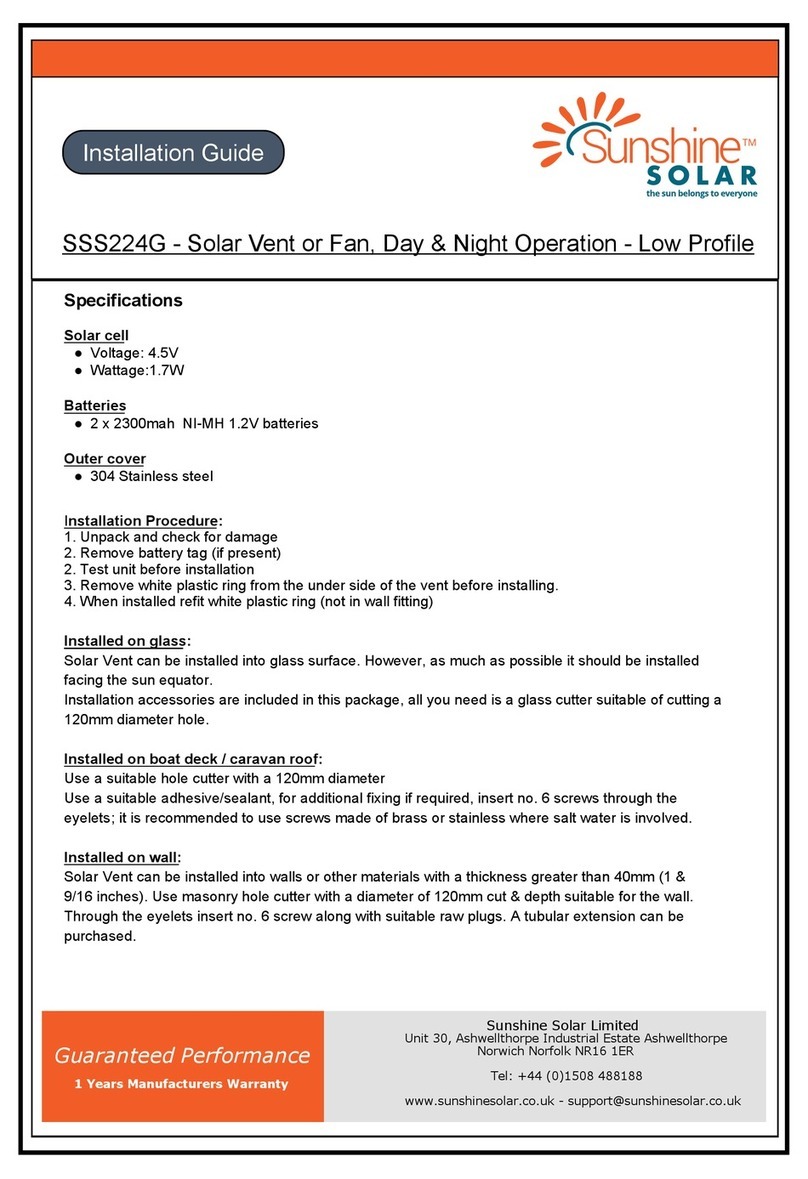 Sunshine Solar SSS224G installation guide