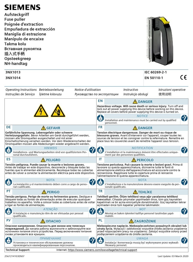 Siemens 3NX1013 operating instructions