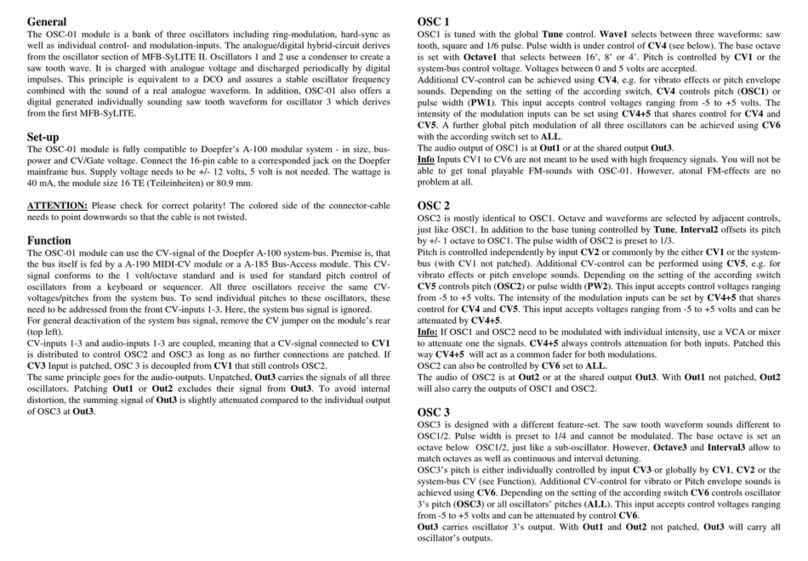 MFB OSC-01 operating manual