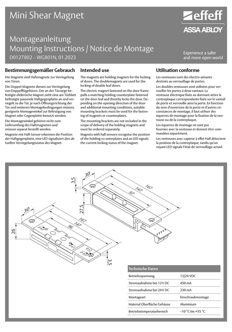 Assa Abloy effeff Mini Shear Magnet User manual