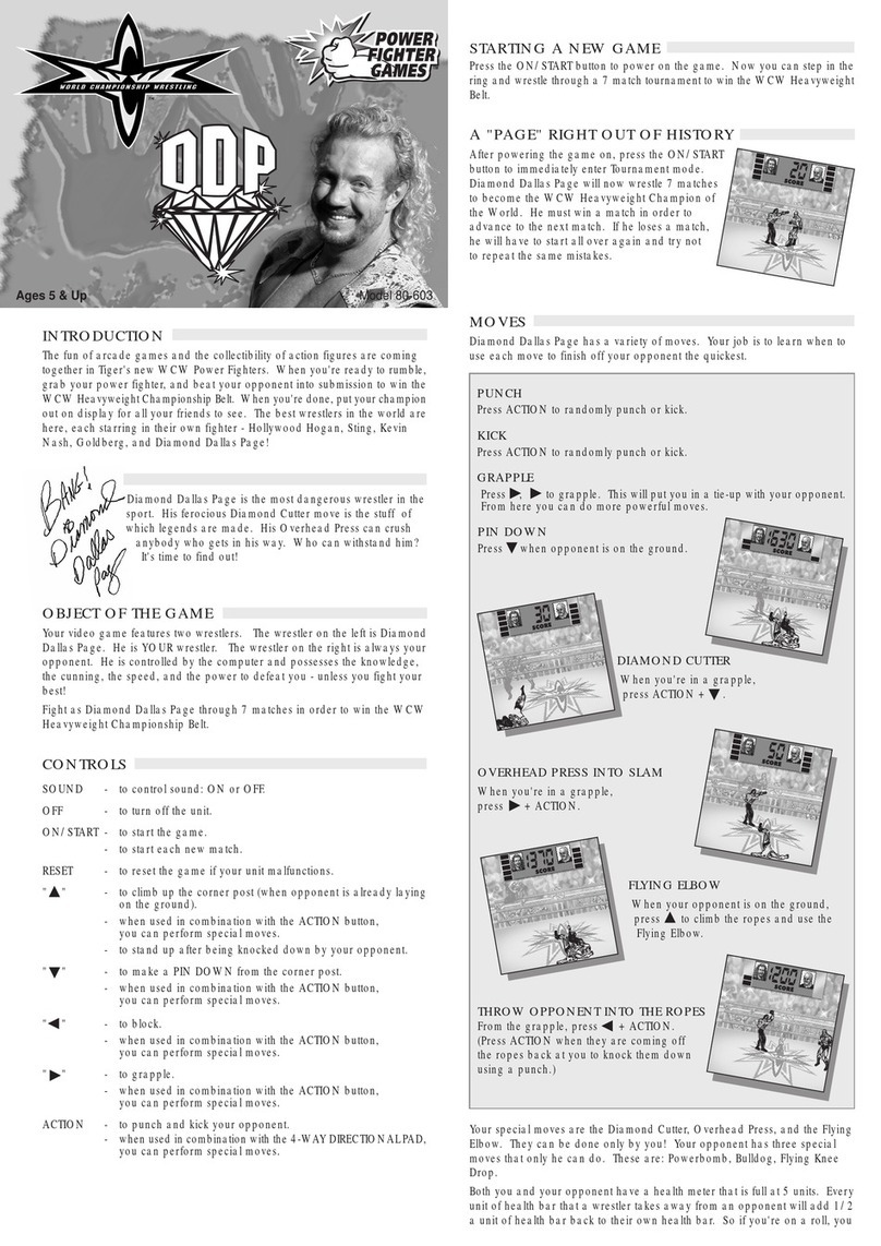 Hasbro TIGER Power Fighting Gamed DDP 80-603 User manual Hasbro TIGER Power Fighting Gamed DDP 80-603 User manual