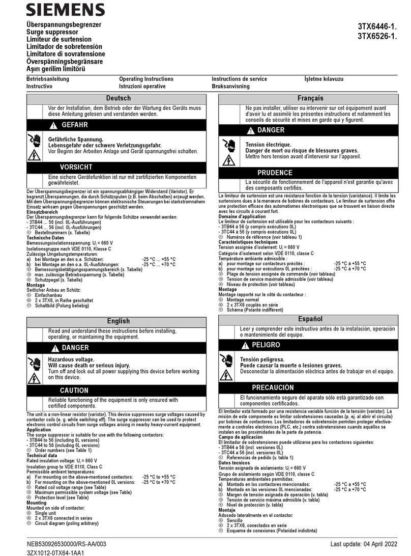 Siemens 3TX6446-1 Series User manual