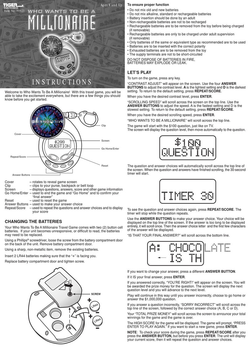 Hasbro Tiger Electronics Who Wants To Be A... User manual Hasbro Tiger Electronics Who Wants To Be A... User manual