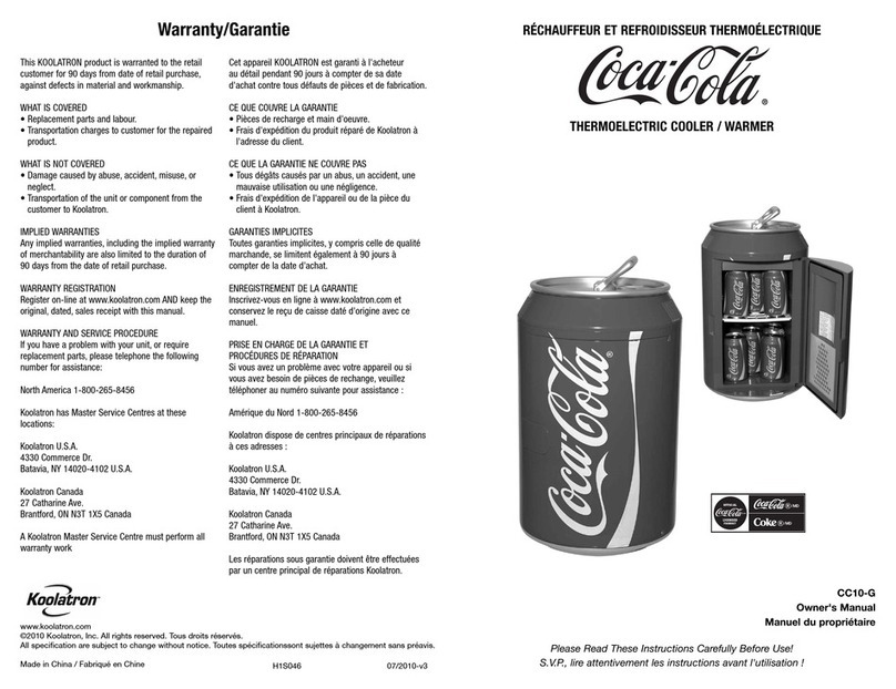 Koolatron CocaCola CC10-G User manual