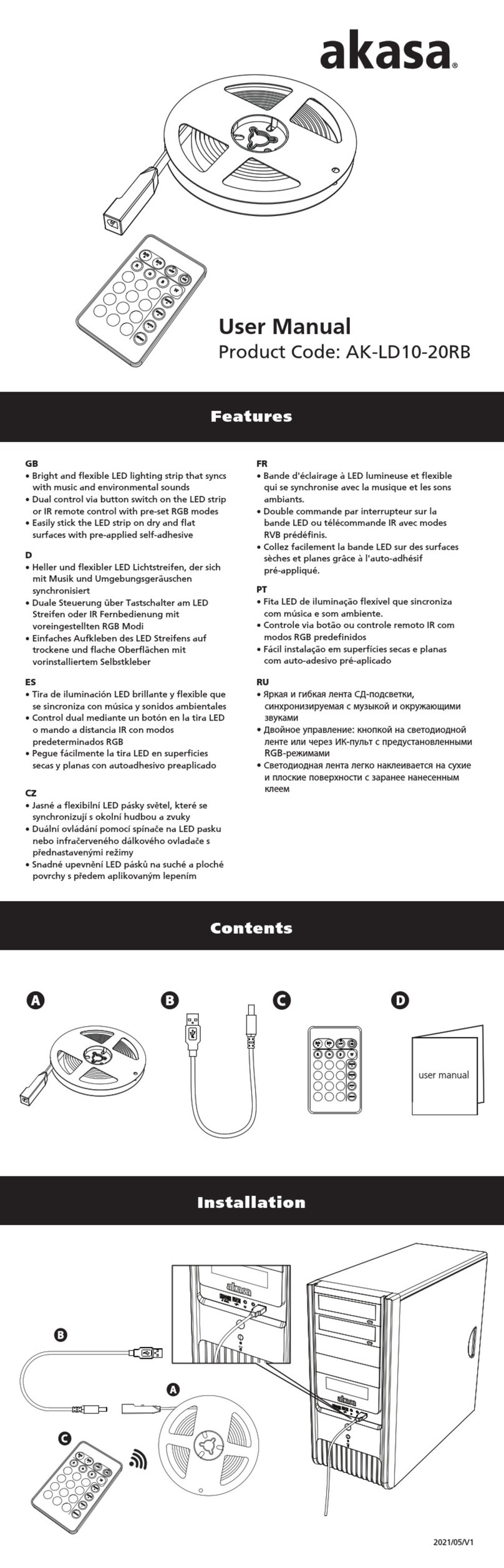 Akasa AK-LD10-20RB User manual Akasa AK-LD10-20RB User manual