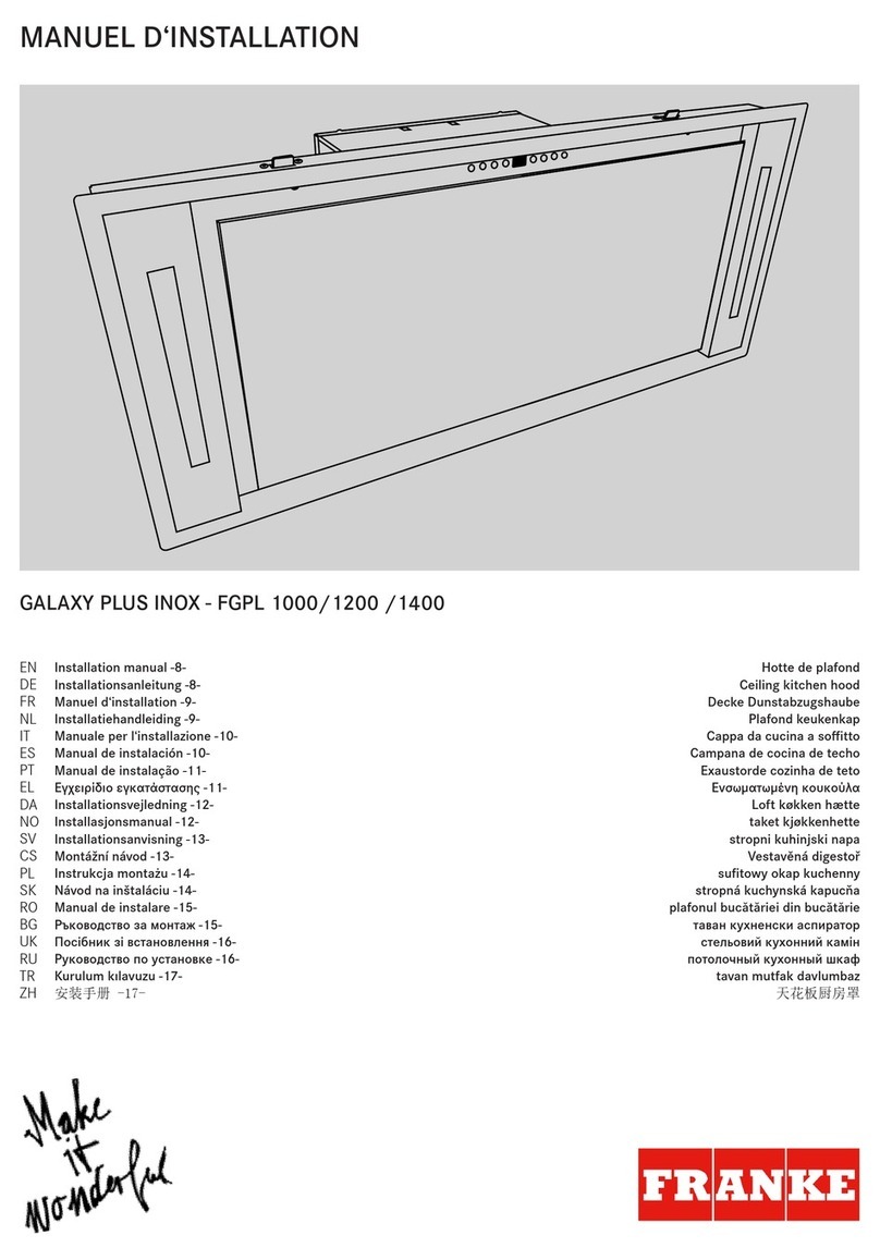 Franke GALAXY PLUS INOX - FGPL 1000 User manual