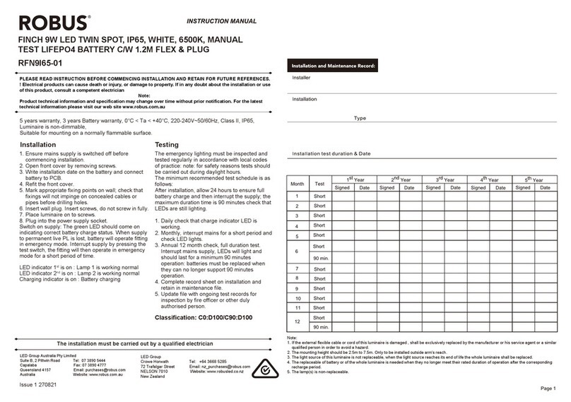 Robus FINCH RFN9I65-01 User manual