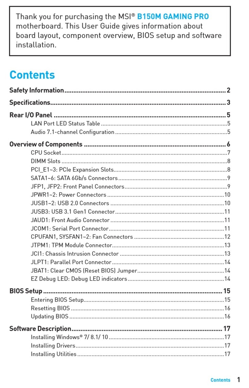 MSI B150M GAMING PRO User manual