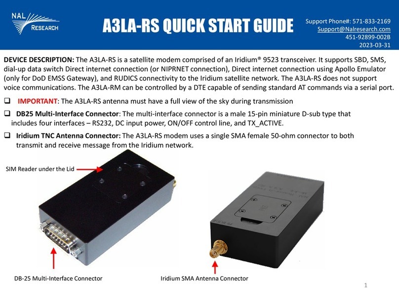 NAL RESEARCH CORPORATION A3LA-RS quick start guide