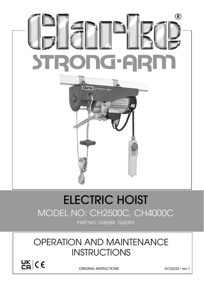 Clarke CH2500C Operation and maintenance instruction