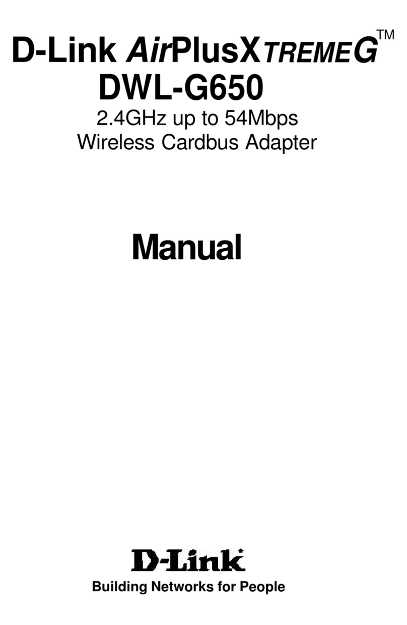 D-Link AirPlusXtremeG DWL-G650 User manual