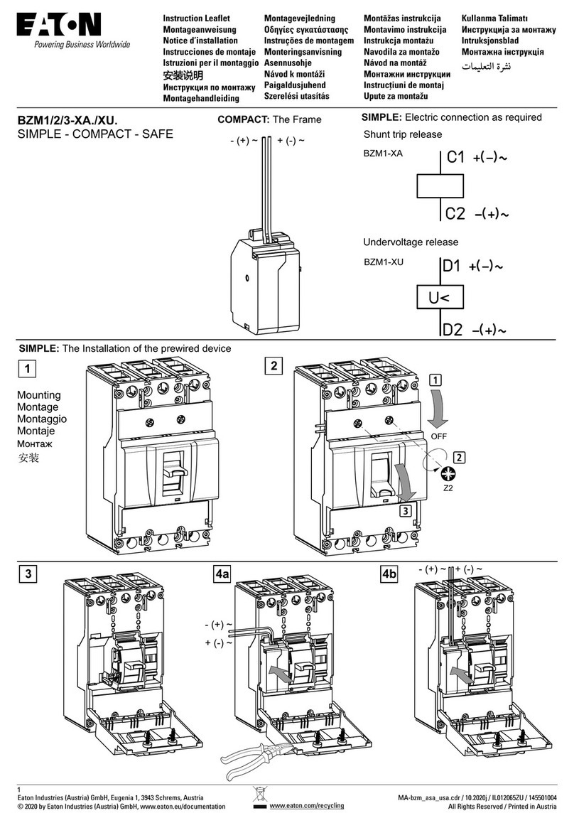 Eaton BZM1-XA Series Instruction leaflet