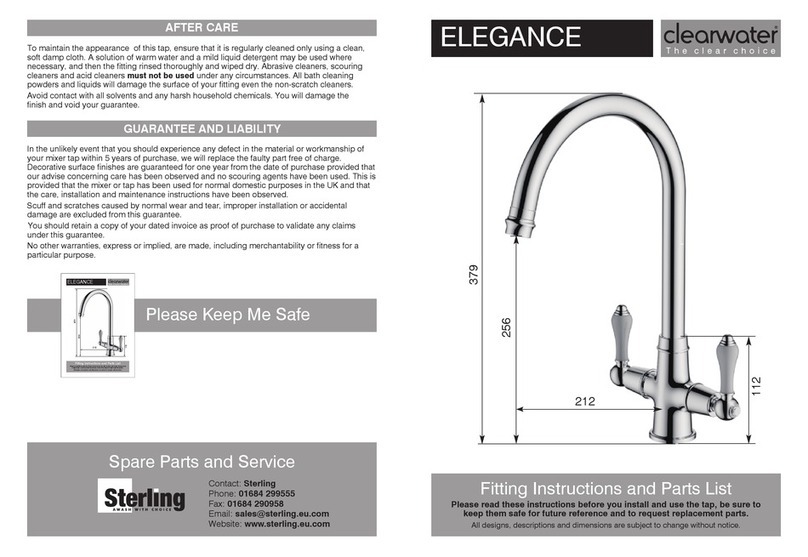 Clear Water ELEGANCE EL20 Fitting Instructions and Parts List