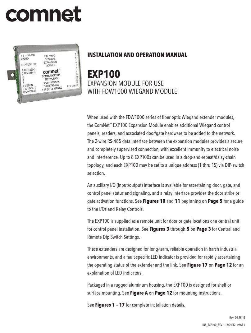 Comnet EXP100 Installation and operation manual Comnet EXP100 Installation and operation manual