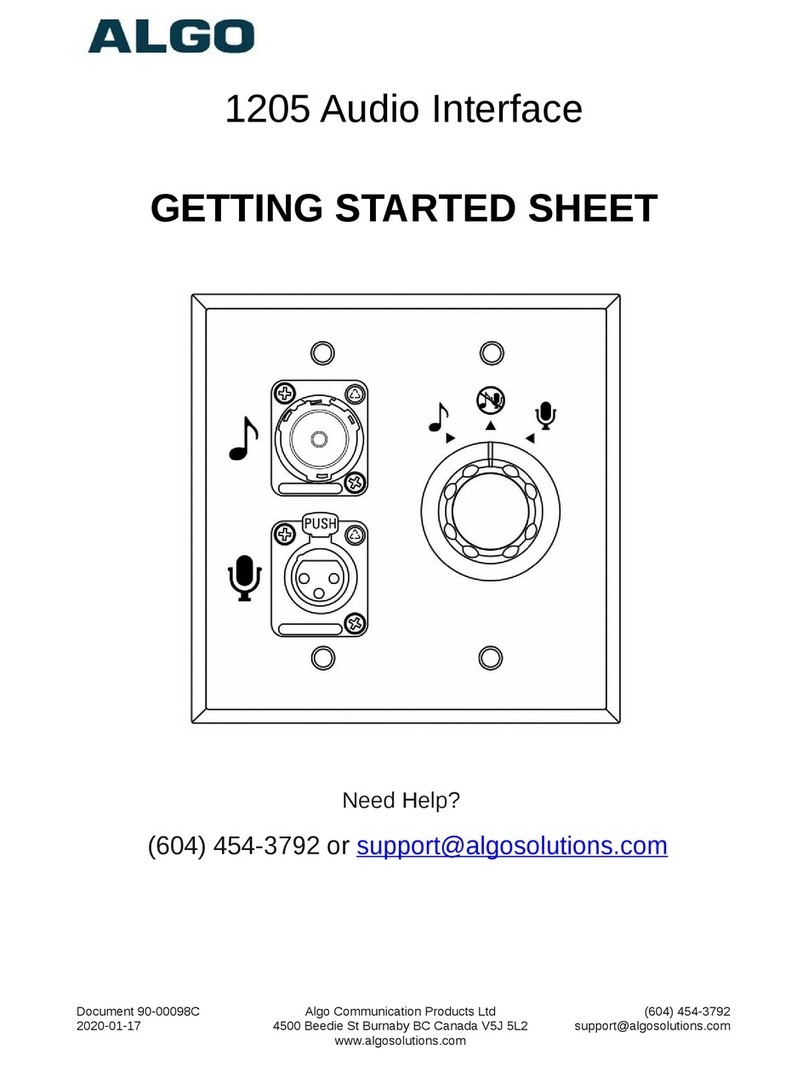 Algo 1205 Getting Started Sheet