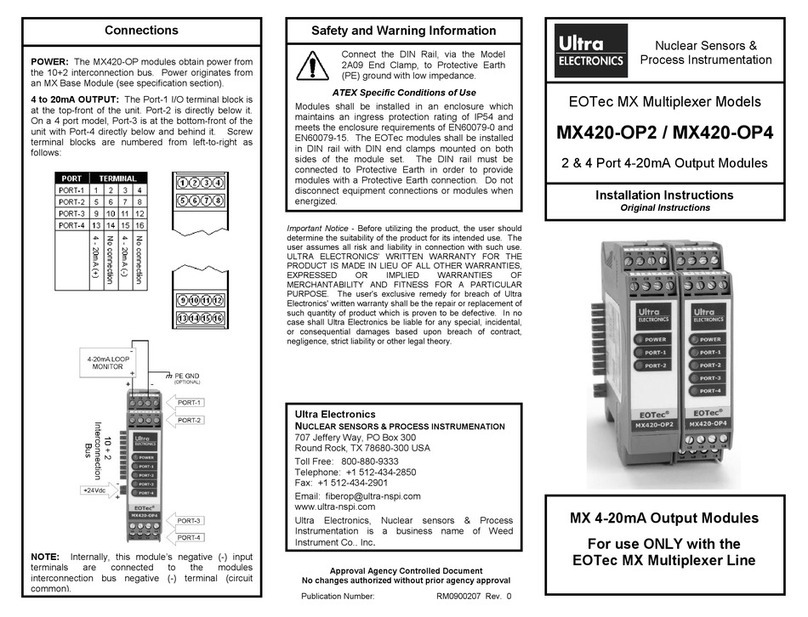 Ultra electronics MX420-OP2 installation instructions Ultra electronics MX420-OP2 installation instructions
