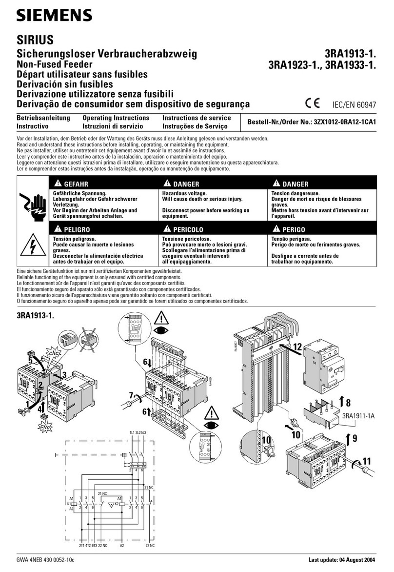 Siemens SIRIUS 3RA1913-1 Series User manual