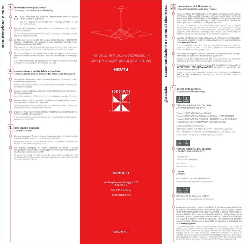 GAGGIO FLASH Installation and use manual