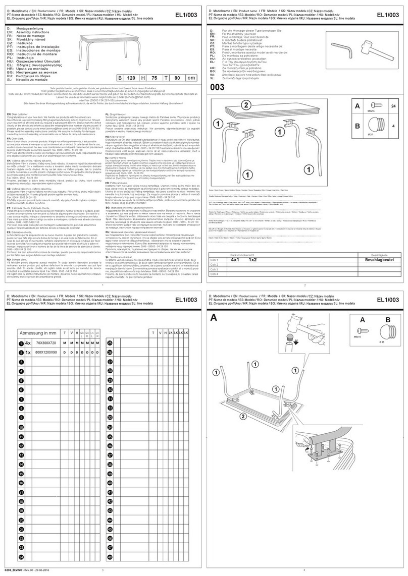 Finori Elvis EL1/003 User manual