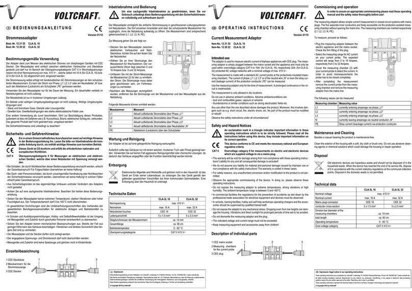 VOLTCRAFT CLA-3L 16 operating instructions