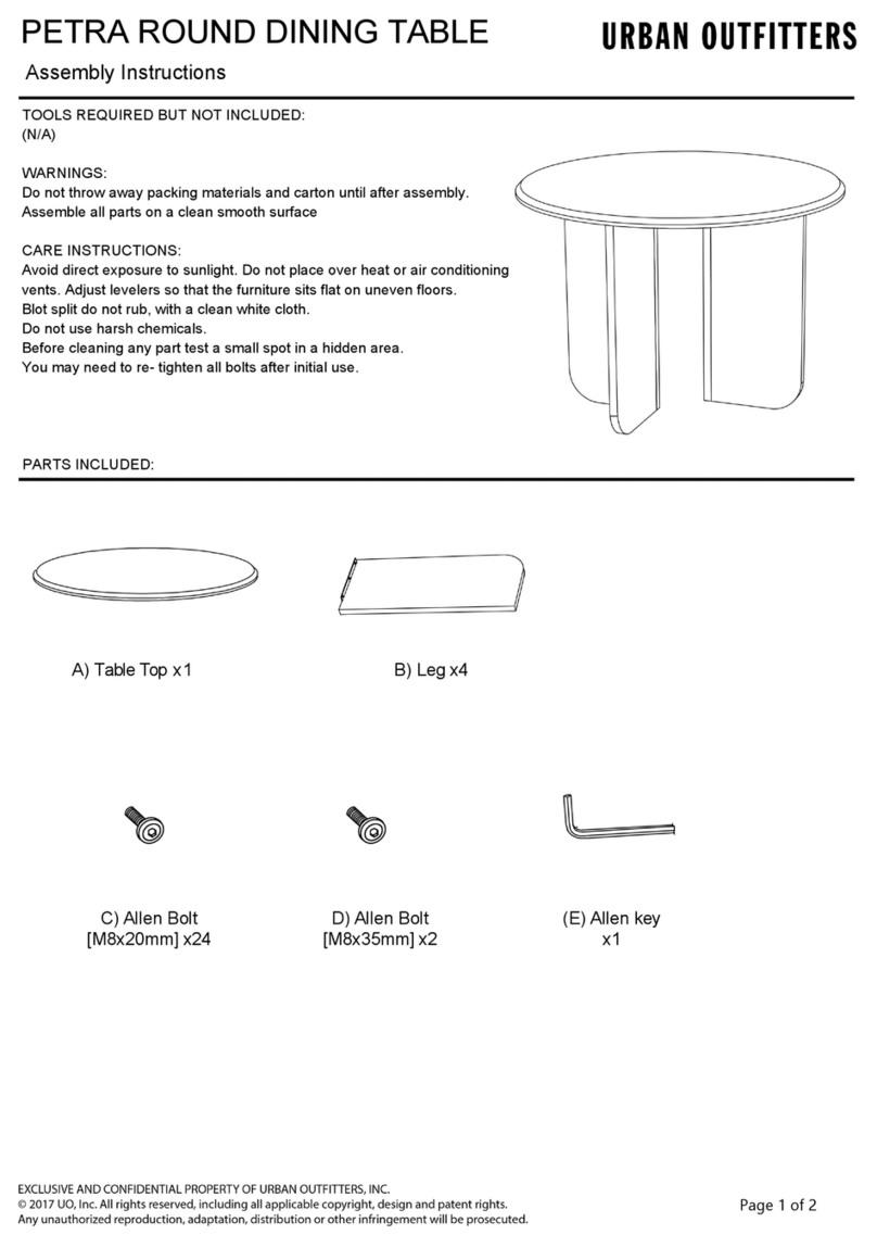 URBAN OUTFITTERS PETRA ROUND DINING TABLE Assembly instructions URBAN OUTFITTERS PETRA ROUND DINING TABLE Assembly instructions